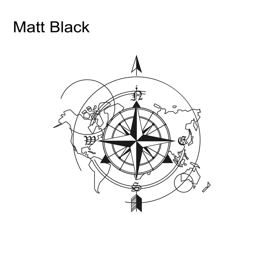 Pegatina Brújula y mapa del mundo