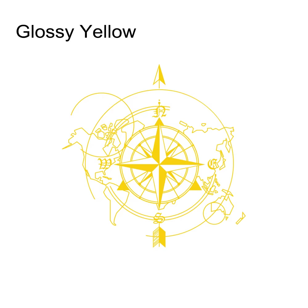 Pegatina Brújula y mapa del mundo