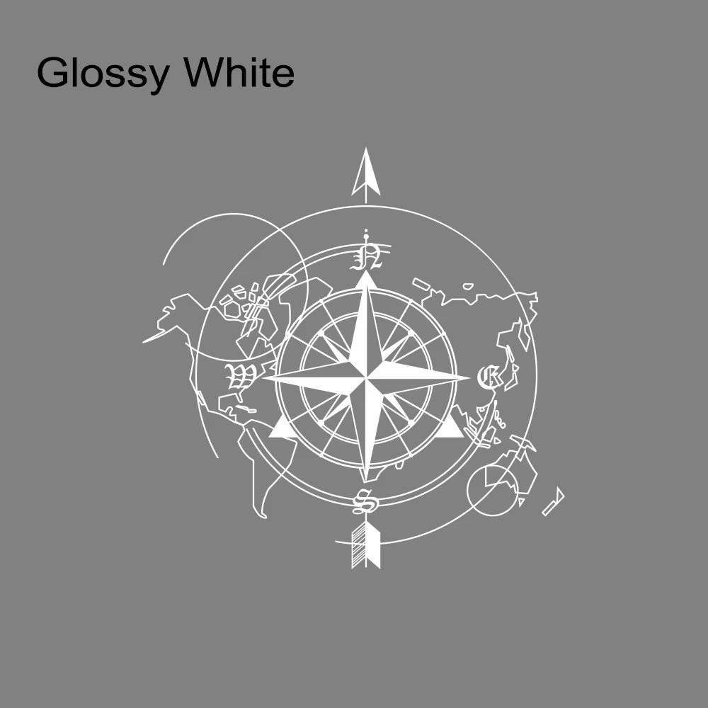 Pegatina Brújula y mapa del mundo