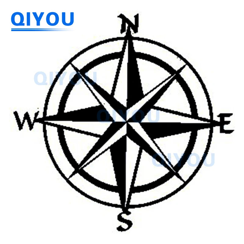 Pegatina de coche con brújula de montaña, para camping, aventura, flechas, brújula, navegación náutica, pegatinas para viajeros, piezas de coche, calcomanía de PVC