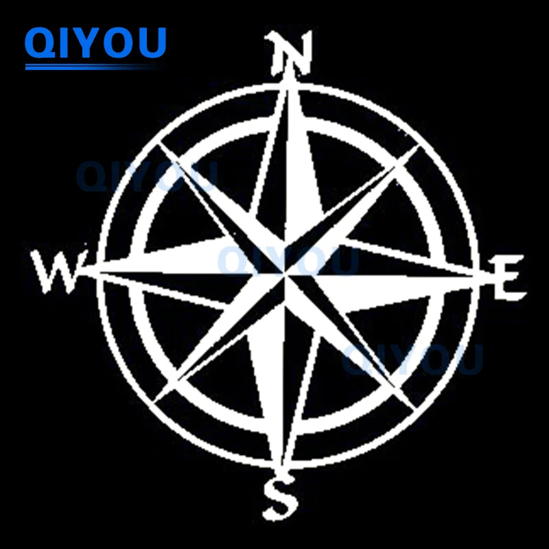 Pegatina de coche con brújula de montaña, para camping, aventura, flechas, brújula, navegación náutica, pegatinas para viajeros, piezas de coche, calcomanía de PVC