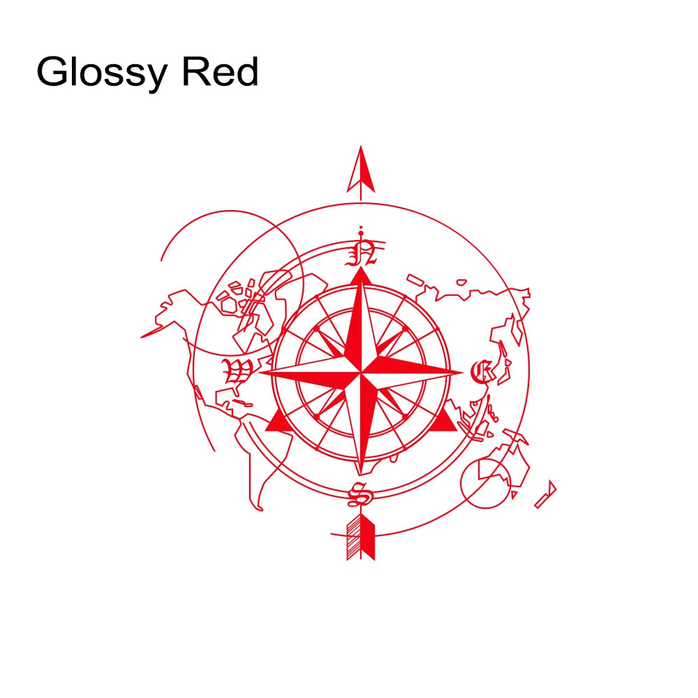Pegatina Brújula y mapa del mundo