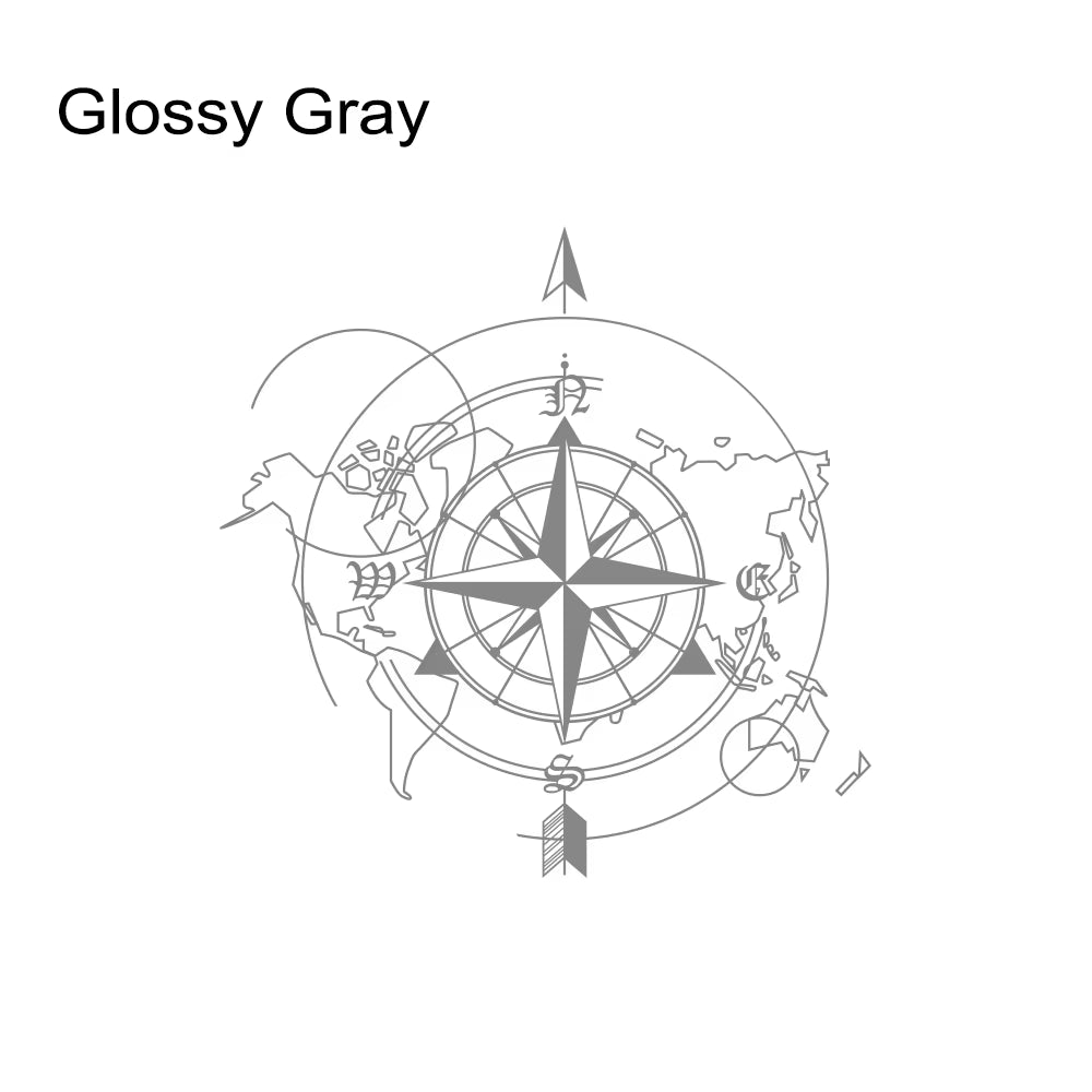 Pegatina Brújula y mapa del mundo
