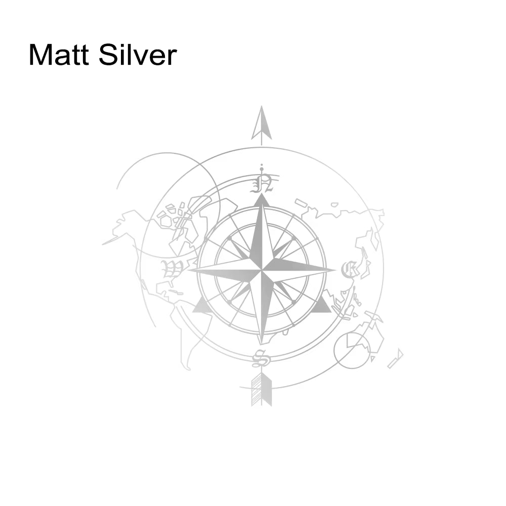 Pegatina Brújula y mapa del mundo