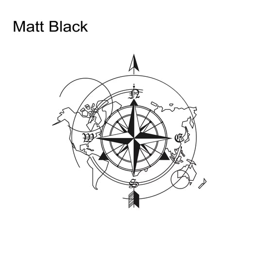 Pegatina Brújula y mapa del mundo