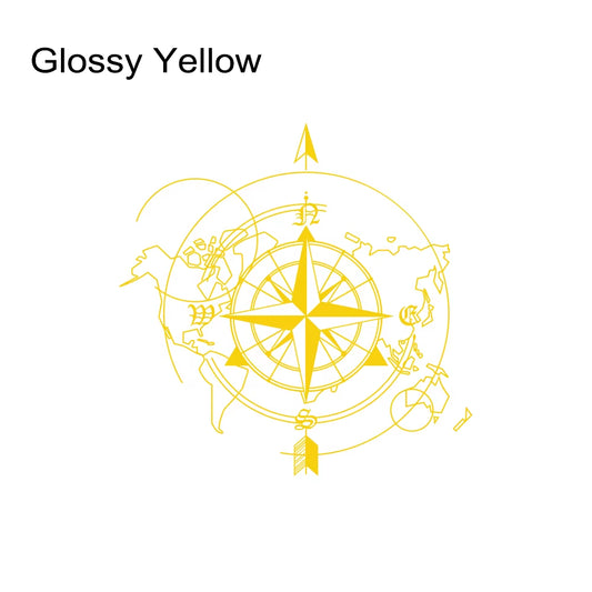 Pegatina Brújula y mapa del mundo