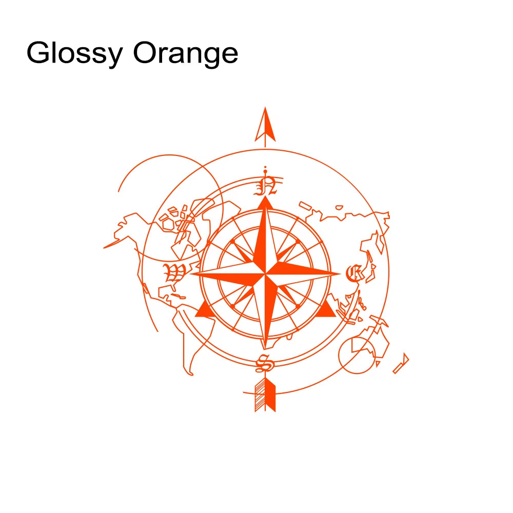 Pegatina Brújula y mapa del mundo