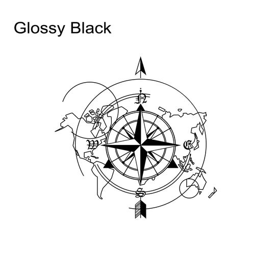 Pegatina Brújula y mapa del mundo