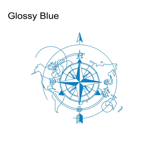 Pegatina Brújula y mapa del mundo