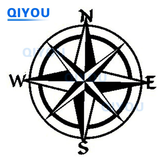 Pegatina de coche con brújula de montaña, para camping, aventura, flechas, brújula, navegación náutica, pegatinas para viajeros, piezas de coche, calcomanía de PVC