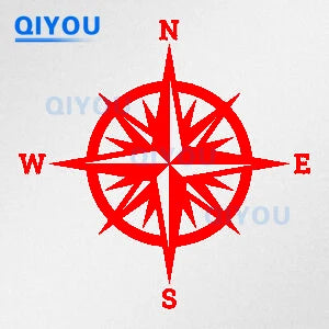 Pegatina de coche con brújula de montaña, para camping, aventura, flechas, brújula, navegación náutica, pegatinas para viajeros, piezas de coche, calcomanía de PVC