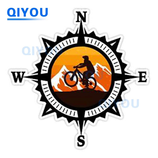 Pegatina de coche con brújula de montaña, para camping, aventura, flechas, brújula, navegación náutica, pegatinas para viajeros, piezas de coche, calcomanía de PVC