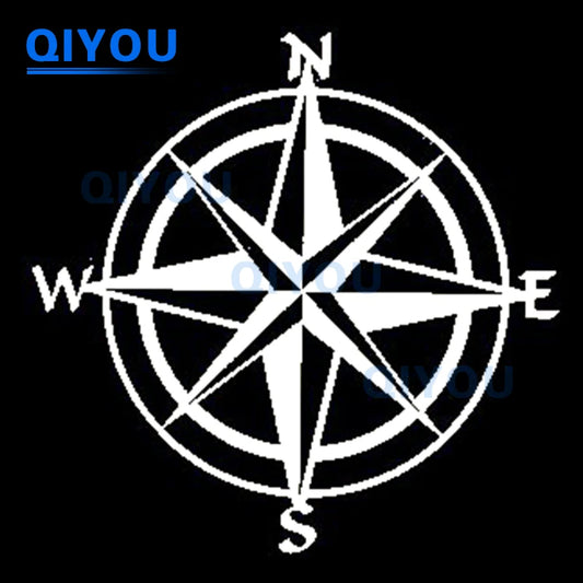 Pegatina de coche con brújula de montaña, para camping, aventura, flechas, brújula, navegación náutica, pegatinas para viajeros, piezas de coche, calcomanía de PVC