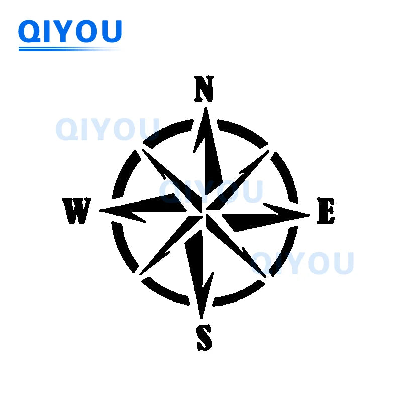Pegatina de coche con brújula de montaña, para camping, aventura, flechas, brújula, navegación náutica, pegatinas para viajeros, piezas de coche, calcomanía de PVC