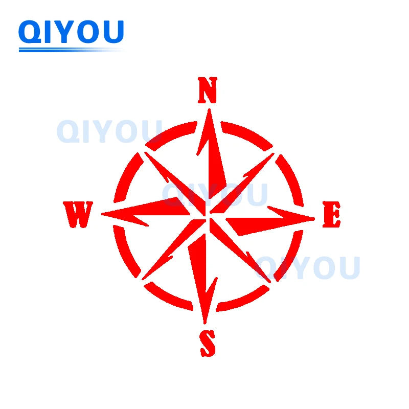 Pegatina de coche con brújula de montaña, para camping, aventura, flechas, brújula, navegación náutica, pegatinas para viajeros, piezas de coche, calcomanía de PVC