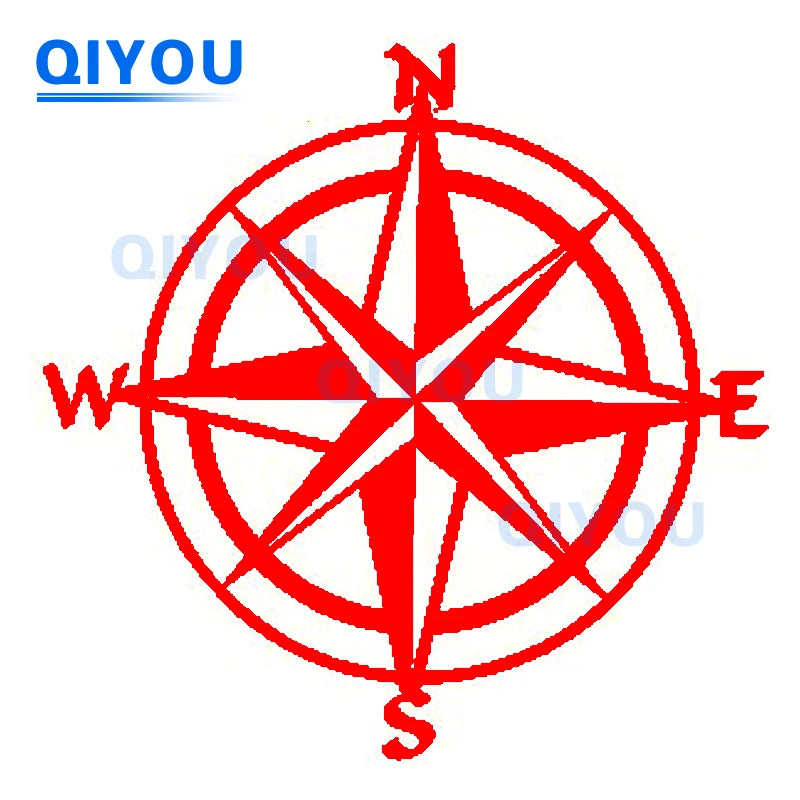 Pegatina de coche con brújula de montaña, para camping, aventura, flechas, brújula, navegación náutica, pegatinas para viajeros, piezas de coche, calcomanía de PVC