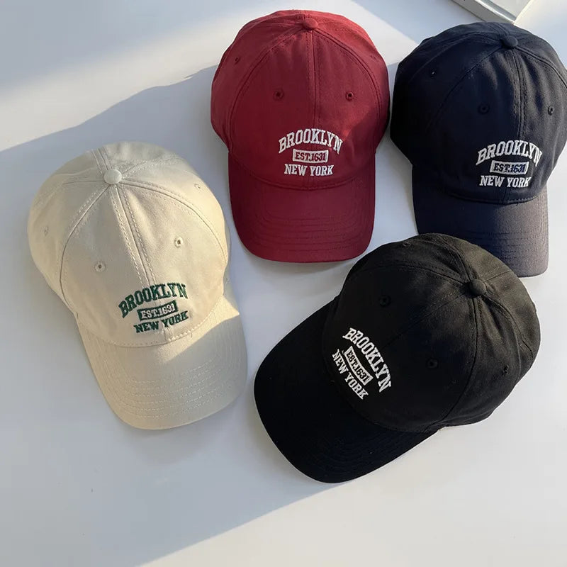 Gorra de algodón suave con letras bordadas unisex, estilo hip hop