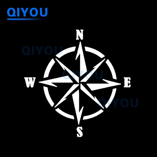 Pegatina de coche con brújula de montaña, para camping, aventura, flechas, brújula, navegación náutica, pegatinas para viajeros, piezas de coche, calcomanía de PVC