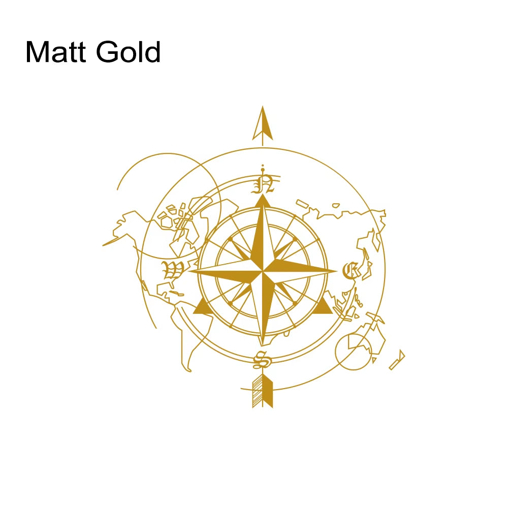 Pegatina Brújula y mapa del mundo