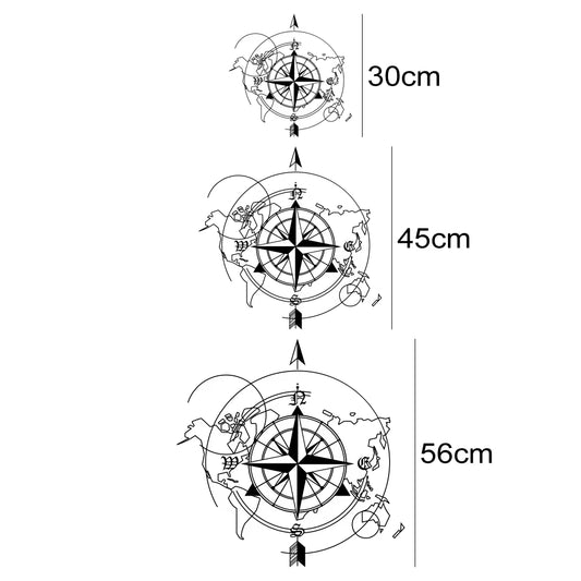 Pegatina Brújula y mapa del mundo